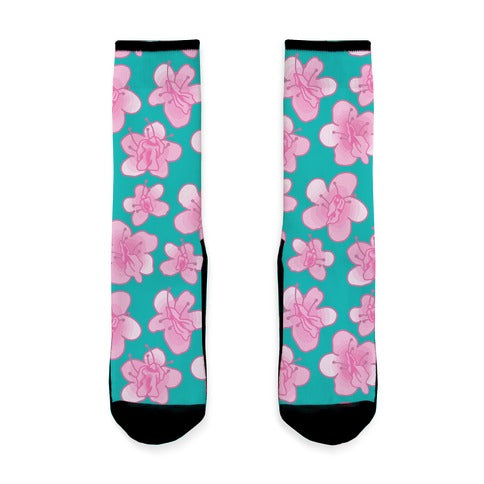 Cherry Blossom Vagina Pattern Socks
